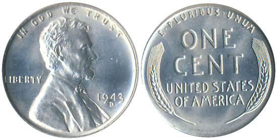 1943 Steel Cent