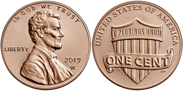 2019 W Uncirculated Lincoln Shield One Cent Coin West Point Mint Package and COA 